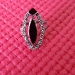 Luxury 925 sterling silver & black onyx ring